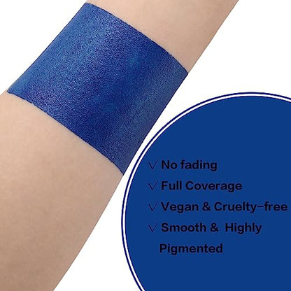 BADCOLOR Blue Face Body Paint Stick Eye Black, Royal Blue Face Painting for Softball Football Baseball Lacrosse, Professional Facepaint Makeup for Halloween Special Effects Cosplay Costume Parties - color: 1PCS Blue