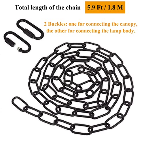 Heavy Duty Light Fixture Canopy Kit 5.3 Inches Diameter & 5.9 Feet Chain Ceiling Mounting Hardware for Pendant Light, Chandelier or Swag Light Fixtures, Matte Black - color: Black