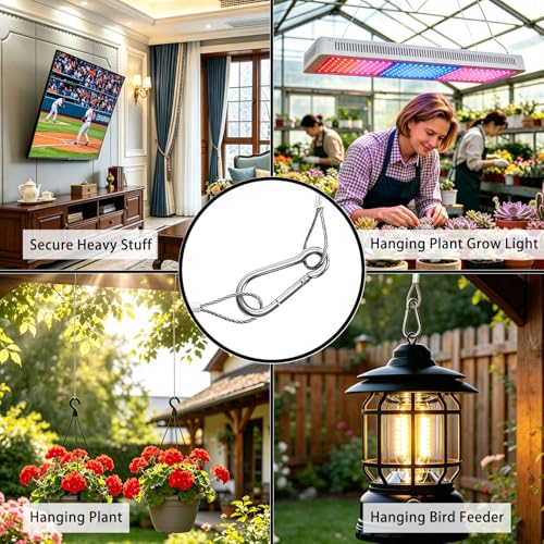 Safety Cable Lock, Stainless Steel Cable with Loops,Flexible Security Steel Cable Wire Lock and Chain for Luggage Hanging Light Plant Pictures (20"(2 Pack)) - color: 20"(2 Pack)