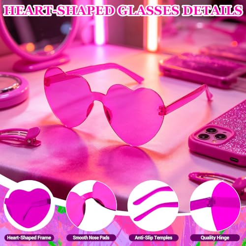 Purple Short Bob Straight Hair Wigs with Bangs, 11inch Synthetic Fiber Colorful Hair, Neon Heart-shaped Sunglasses and Wig Cap for Women, 80s 90s Costume, Halloween, Dress Up - color: Purple