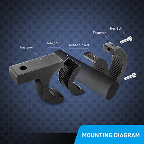 Nilight - 90020D 4PCS Mounting Bracket Kit LED Off-Road Light Horizontal Bar Tube Clamp Roof Roll Cage Holder,2 Years Warranty, Black | Fits 1", 1.5", 1.75", 2" Horizontal Bars Roll Cage Bull Bar Roof Rack Mount Holder for Truck ATV UTV SUV Boat - size: F