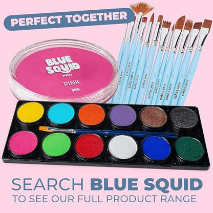 Blue Squid Face Paint Water Based Single Cake Professional Face Paint & Body Paint - Water Activated, Kids Adults Face Painting for Costume, Halloween Makeup, Cosplay - Classic Pink Face Paint 30g - color: Classic Pink 30g