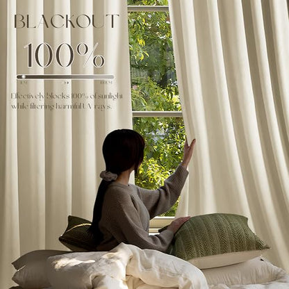 Manyshofu Ivory Velvet Curtains, 2 Panels Blackout 52x96 | Luxurious Velvet Feel, Thermal Insulated Noise Reducing, Dual Back Tab And Rod Pocket Hanging, Machine Wash Fade-Resistant - color: White, size: 52"W x 96"L (Pack of 2)