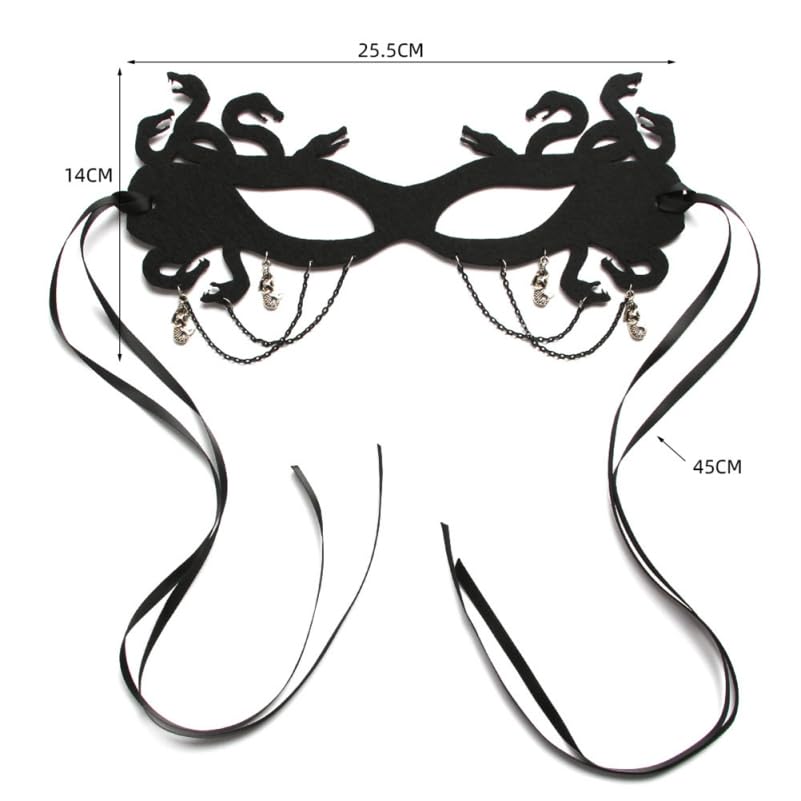 FOMIYES Medusa Snake Demon Halloween Mask - Women Half Face Mask Cosplay Costume Accessory for Masquerade Parties, Carnival, and Witch Themed Events, Halloween, Cosplay