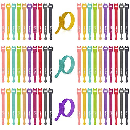 Cable Ties, 60 PCS 8 Inch Fastening Cable Straps, Reusable Hook and Loop Straps Wire Management, Cord Organizer Ties for Home Desk Office Organization - size: 8 inch