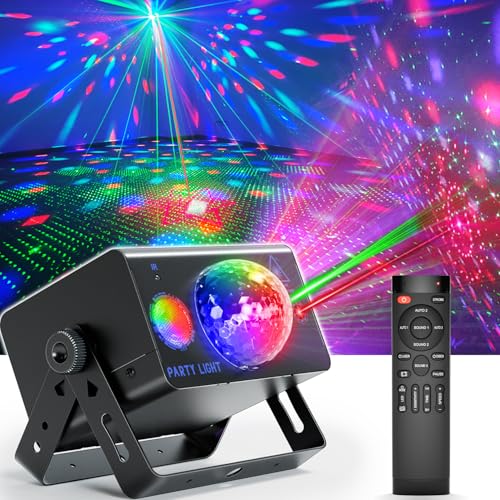 Party Lights Dj Disco Light Disco Ball Light LED Stage Strobe Lights Projector Sound Activated with Remote Control for Parties Club Bar Holiday Christmas Dance Gift Birthday Xmas Wedding Home Décor - size: Metal shell