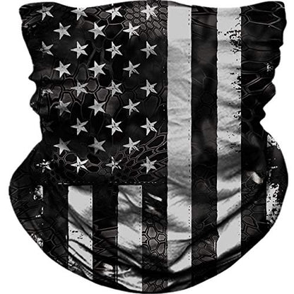 Neck Gaiter Shield Scarf Bandana Face Mask Seamless UV Protection for Motorcycle Cycling Riding Running Headbands - color: A National Flag-black