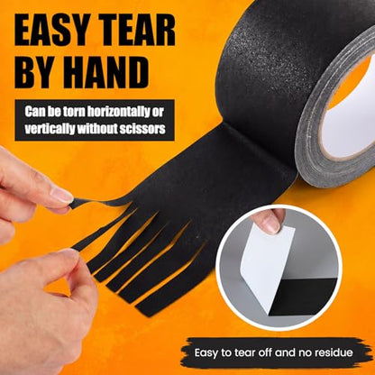 4 Pack Black Gaffers Tape 2 Inch x 30 Yards and 3 Inch x 30 Yards Grade Non Reflective Cloth Tape No Residue Water Resistant Easy Tear for Stage Film Cable Management