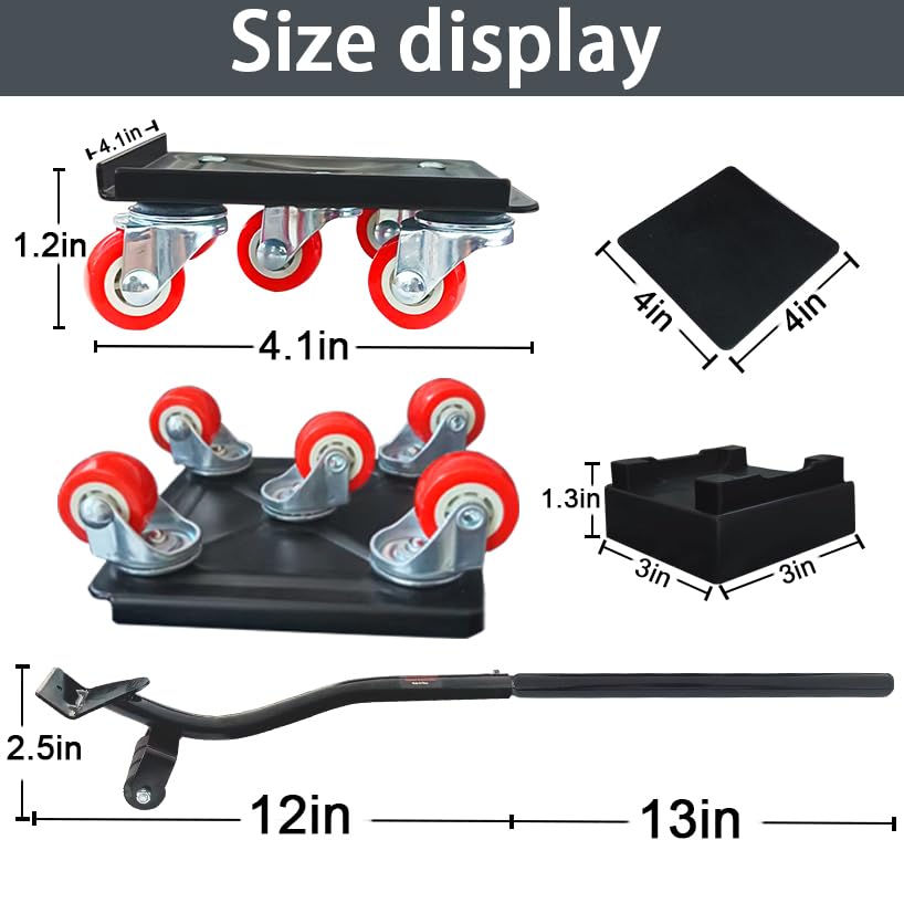 Furniture-Dolly-Furniture-Movers with-5-Wheels, Furniture Sliders Lifters Tool Set for Moving Heavy Duty, Furniture Dollies, Max Capacity 1650Ib Red - size: Medium-Red