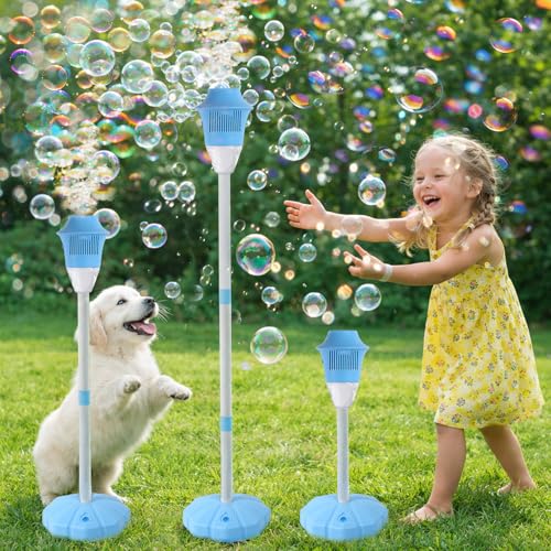 2Pcs Automatic Bubble Machine for Kids,Standing Torch Bubble Maker with Light/Music for Toddlers, Height Adjustable Up 21 to 47 Inches,Pecfect for Birthday and Outdoor Party, Gifts - style: Classic 2pcs