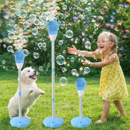 2Pcs Automatic Bubble Machine for Kids,Standing Torch Bubble Maker with Light/Music for Toddlers, Height Adjustable Up 21 to 47 Inches,Pecfect for Birthday and Outdoor Party, Gifts - style: Classic 2pcs