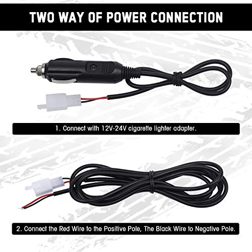 LINKITOM 4pcs Ultra Slim LED Strobe Lights w/Controller, Red/White - color: Red&White