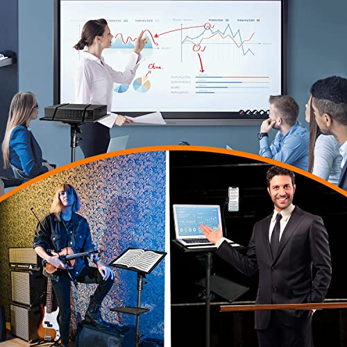 Projector Tripod Stand with Wheels Adjustable Height Laptop Tripod Stand Treadmill Laptop Stand with 2 Shelves Mouse Tray Phone Holder Projector Tripod Music Stand Office Home Portable Laptop Floor Stand