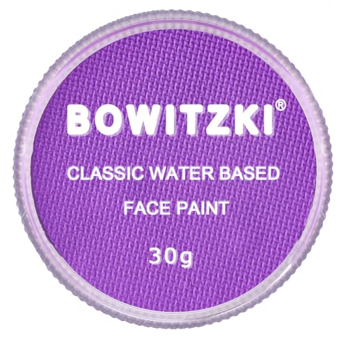 Bowitzki 30g Professional Face Paint Body Paint Water Based Face painting Makeup for Adults Split Cake Single Color (Light Purple) - color: Light Purple