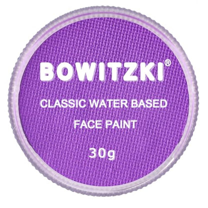 Bowitzki 30g Professional Face Paint Body Paint Water Based Face painting Makeup for Adults Split Cake Single Color (Light Purple) - color: Light Purple