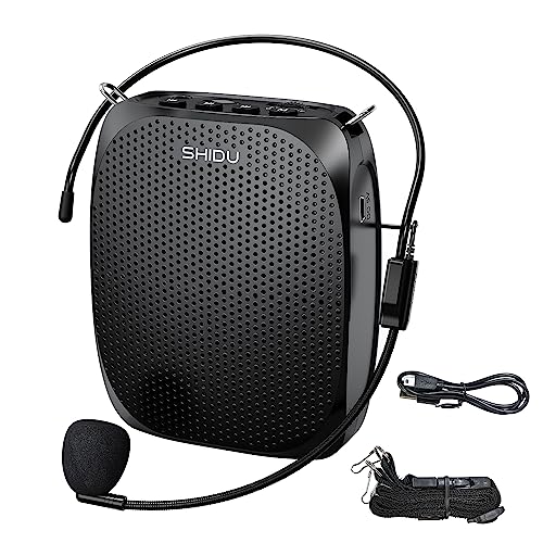 SHIDU Voice Amplifier for Teachers Portable Microphone and Speaker - color: Black
