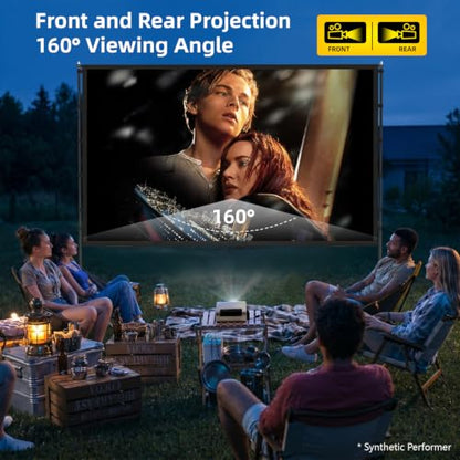 120 inch Outdoor Projector Screen with Stand, Portable Projector Screen | 16:9 4K HD Lightweight Movie Screen, With Carry Bag, 160° Ultra Wide Viewing Angle, Adapts Any Indoor or Outdoor Activity