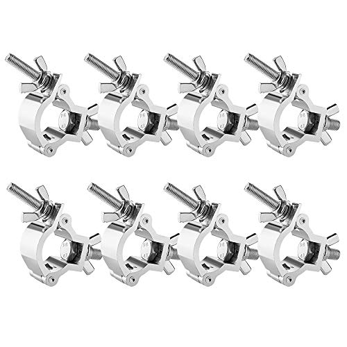 Truss Clamps, 8 Pack 1.18-1.38 Inch Premium Stage Lighting Clamps | Fits 30-35mm OD Tube, 165lb Load Capacity, Small Size Clamps for DJ Lighting Par Spot Lights - size: 1.18-1.38 inch truss clamp