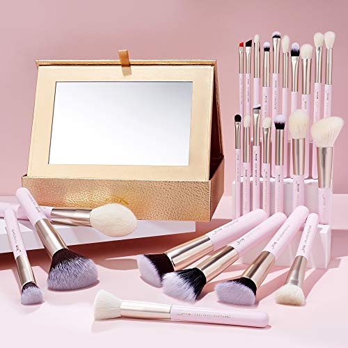 Jessup Makeup Brushes Set Professional Makeup Brush Eyeshadow Blending Powder Foundation Blusher Concealer 25pcs with Cosmetics Storage Box, Blushing Bride T295 - color: X-Blushing Bride+Storage Box
