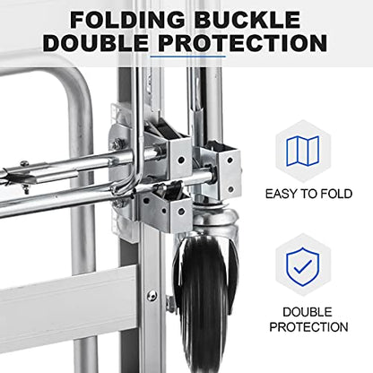 TOPDEEP 3in1 Aluminum Hand Truck,Convertible Hand Truck Dolly Large Size 1000 lb Capacity, Utility Cart Converts from Hand Truck to Platform Cart with 10" Hi Tech Rubber Wheels