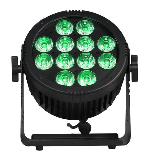 Rasha Professional Rodie IP Pro Battery Operated IP65 PAR UV Wash Uplight | 12×18W RGBWA+UV HEX LEDs | 40° Beam | Silent Fanless | Wireless DMX + CRMX + App Control | Die-Cast Aluminum