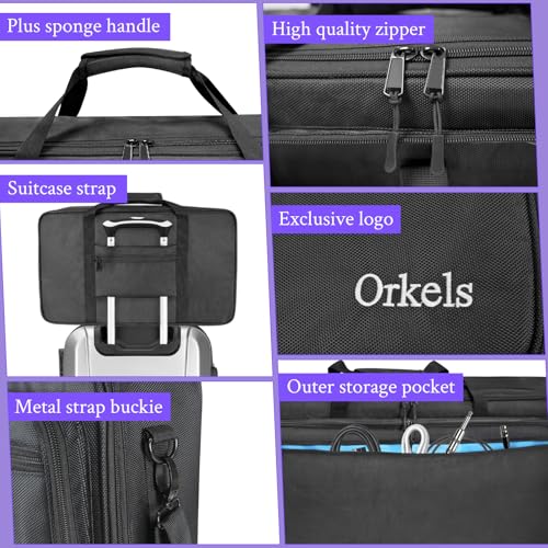 ORKELS DJ Controller Bag Compatible with FLX4, FLX2, REV1, DDJ SB3, DDJ SB2, DDJ 400, DDJ RB, DDJ200, Pro FX, MPFX, DJ2GO2 Touch, Mix II, Party Mix, 200 MK2 DJ Controller, S-21.6''Lx13''Wx4.7''H - size: S-21.7''L x 12.6''W x 4.7''H