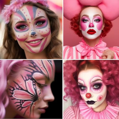 BADCOLOR Pink Face Body Paint Stick, Cream Blendable Full Coverage Eye Black Facepaints for Adult, Professional Hypoallergenic Face Painting Kit for Halloween Special Effects Cosplay Party - color: 1PCS Pink
