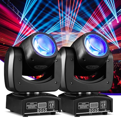 Moving Head Light 2 Pack 90W LED Beam Stage Light RGBW 4-in-1 DJ Lights Moving Head Spot Sound Activated DMX for Wedding Live Show Christmas Party - color: 2 Pack