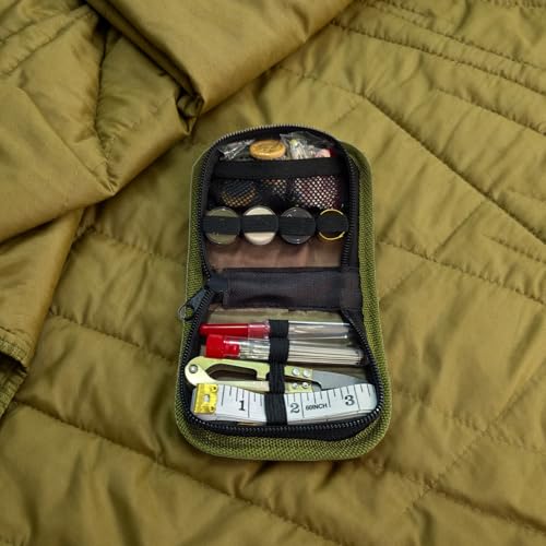 Army Sewing Kit for Adult Men Military Survival Emergency Sewing Kit Button | Army Green Army Sewing Kit, Military Survival Emergency Sewing Kit Travel with Buttons Nylon Portable Small Travel Field EDC - color: Army green