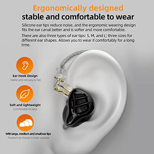 KZ ZAR in Ear Monitor Headphones 7BA+1DD Hybrid Driver Gaming Earbuds HiFi Bass IEM Earphones for Musicians Singers Audio Engineers Audiophile Dj Drummers