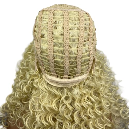 Aimole Long Curly Wigs Synthetic Heat Resistant Hair Cosplay Women Wig (613 Blonde) - color: 613 Blonde