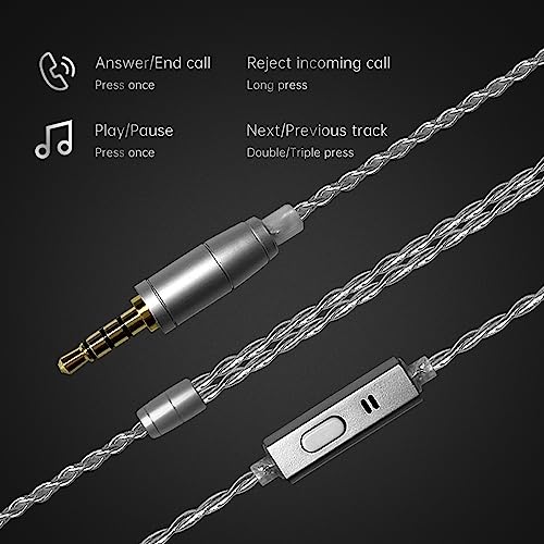 CCA ND DD3 4 Tone Adjustable in Ear Monitor Headphones, Dual Cavity Dual Magnetic Dynamic IEM Earphones, Clear Sound & Deep Bass Earphones Wired, Gaming Earbuds with 2pin Detachable Cable - color: Blue, style: With Mic
