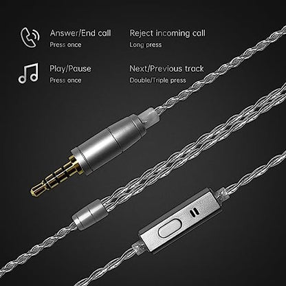 CCA ND DD3 4 Tone Adjustable in Ear Monitor Headphones, Dual Cavity Dual Magnetic Dynamic IEM Earphones, Clear Sound & Deep Bass Earphones Wired, Gaming Earbuds with 2pin Detachable Cable - color: Blue, style: With Mic