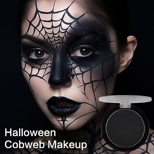 UCANBE Black Cream Face & Body Makeup Foundation, Professional Non-Toxic Greasepaint, Halloween Face Body Paint Palette for Kids & Adults, Facepaint for SFX Clown Zombie Vampire Skull Skeleton Cosplay - color: Black