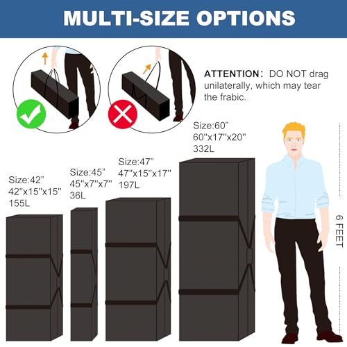 COOLBEBE 60" Sports Duffle Bag - 332L Extra Large Travel Duffel Luggage Bag - size: 60" x 17" x 20"