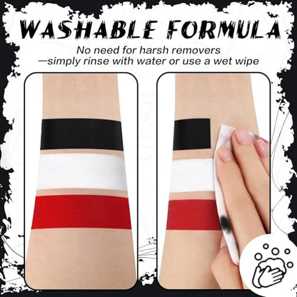 BOBISUKA Red Face Paint Stick, Highly Pigmented Full Coverage Washable Cream Face & Body Paint for Halloween Devil Clown Vampire Zombie Goth Cosplay SFX Makeup, Sports Eye Black Looks & Costume Party - color: Red