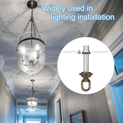 PATIKIL 4" Universal Light Fixture Cross Bar Kit, 1/4 IP Center Ceiling Light Plate Mounting Bracket Canopy Hardware Repair Set with Screw Loop, Bronze - color: Bronze