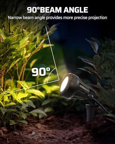 DEWENWILS 120V LED Outdoor Spotlight, 3 Extra Lenses 5.5W Landscape Light - color: Black