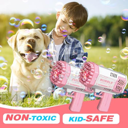 JONEG Toys for 3-8 Year Old Boys Girls Kids- Bubble Machine for Kids, Gifts - color: Pink+pink