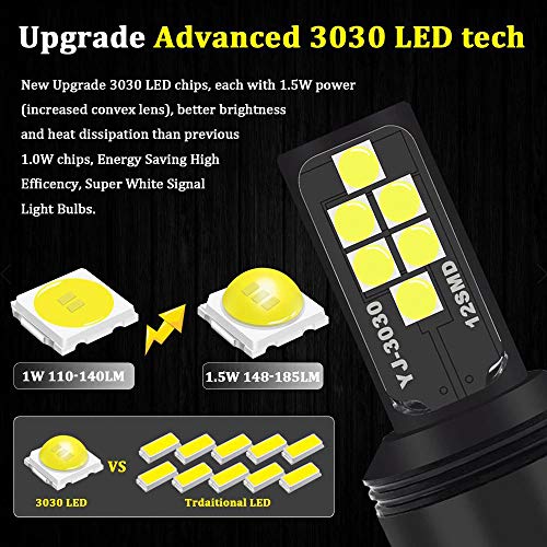 SOCAL-LED LIGHTING 3156 3157 Amber Yellow LED Turn Signal Bulb Advanced 3030 SMD Bright Colorful DRL Brake Lamp Parking Tail Light, Pack of 2 - color: Amber Yellow, size: 3157 (T25)