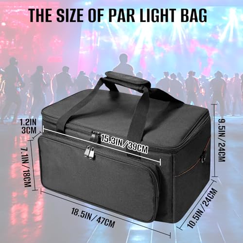 ORKELS 3/8'' Padded PAR Light Bag for 4 Lights, Stage Lighting Carry Case - size: 4 Par Lights Case
