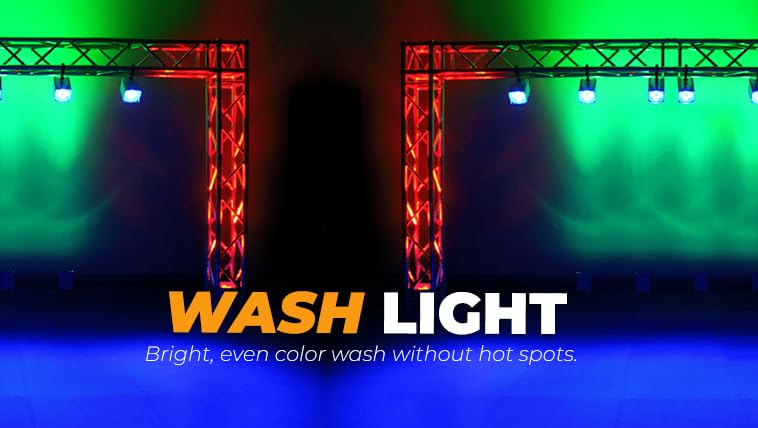 Rasha Professional Core Wireless Uplighting RGBAW+UV LED Par – 10-Hour Battery, WiFi & DMX Control, App-Enabled, Smartphone Operated, Sound-Active for Weddings, Events, Clubs, DJ & Corporate