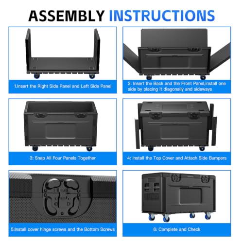 Utility Cable Trunk Road Case with Wheels, Stackable Case for Audio & DJ | Professional Stackable Heavy Duty ATA Rolling Road Case, for Equipment Storage, Transport (35" x 22" x 24") - size: 35" x 22" x 24"
