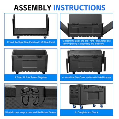Utility Cable Trunk Road Case with Wheels, Stackable Case for Audio & DJ | Professional Stackable Heavy Duty ATA Rolling Road Case, for Equipment Storage, Transport (35" x 22" x 24") - size: 35" x 22" x 24"