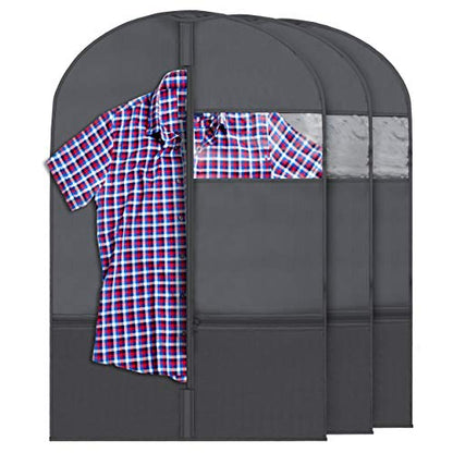 Plixio 36" Kids Garment Bags for Dance Costumes, Childrens Hanging Clothes - color: Black, size: 3 Pack : 36"