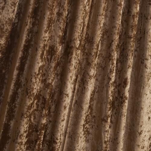 Caramel Crushed Velvet Curtains with Rod Pocket Luxurious Thermal Insulation Room Darkening Window Panels for Living Room Bedroom Office, 2 Panels Set 52" W x 96" L - color: Caramel, size: 52"W x 96"L (Pack of 2)