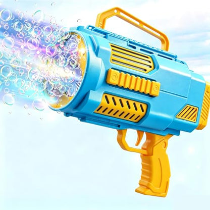 KB KAIBO Upgraded Bubble Gun No Dip, Bubble Machine Gun with LED Lights, 9000+ Bubbles Per Minute for Kids, Boys Girls 3-12 Years Old, Birthday Party Wedding Outdoor Favors - Blue