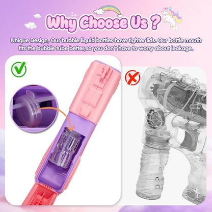Unicorn-Bubble Gun：Unicorn Toys for Girls Age 4-6, Outdoor Toys for Kids Ages 4-8, 3+ Year Old Girl Gifts, Easter, Summer, Wedding, Party Favors, Halloween, Birthday Gifts