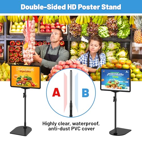 4Pack Sign Stand for Display 8.5 x 11, Adjustable Poster Stand for Table Top & Floor, Floor Standing Sign Holder, Signage Stands for Business, Tradeshow, Store, Farm Display Stands - size: 4 Pack, 8.5 x 11 inch