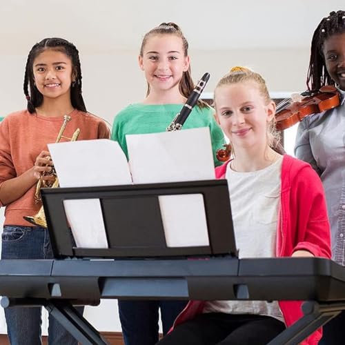 Lcjtop Music Stand for Sheet Music.Compatible with Yamaha PSR/YPT/KB/P/DGX Series Keyboard Music Score Stand, Keyboard Sheet Music Stand with 4 Music Book Clip